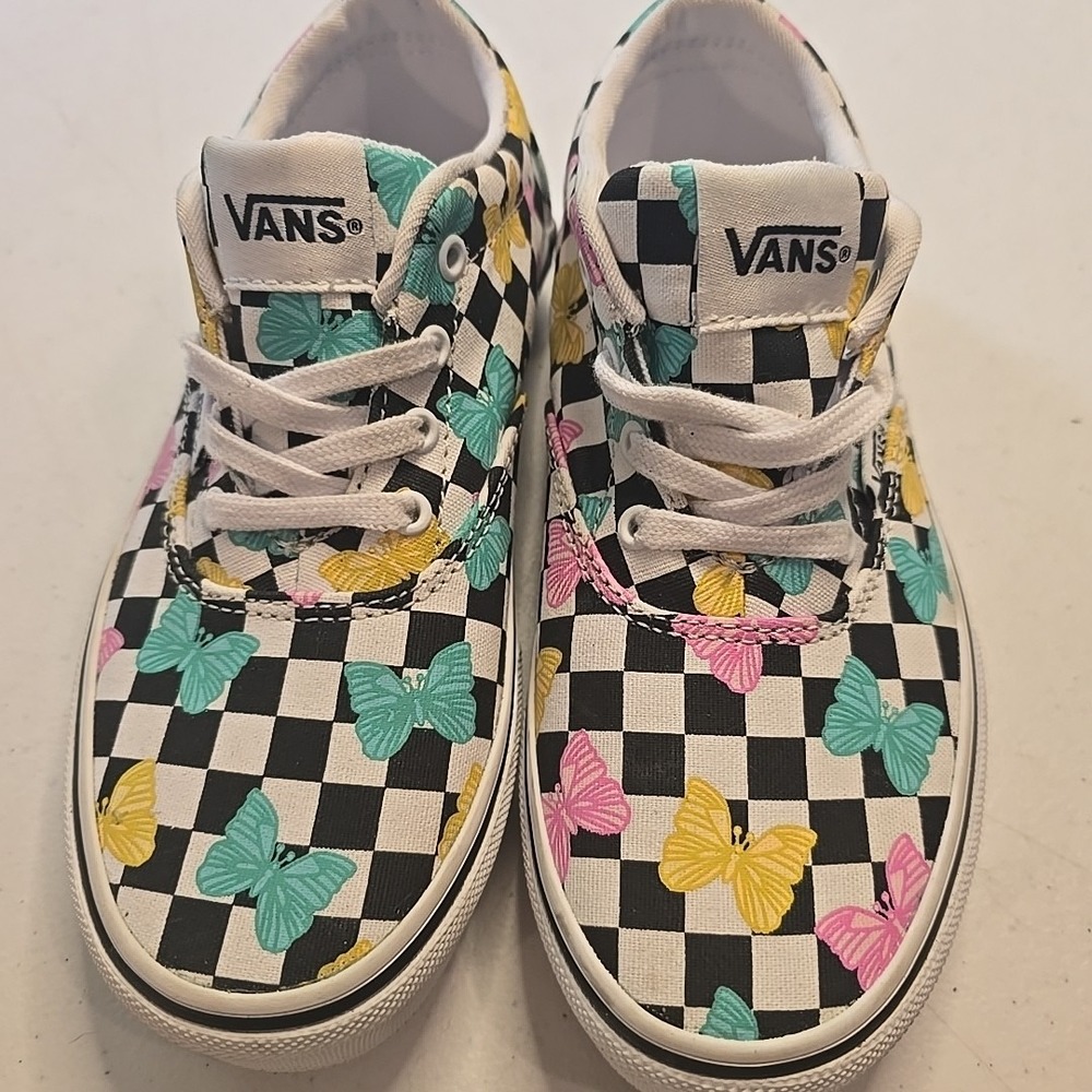 Vans Off the Wall Butterfly Checked Pattern‎ 721356 Missy Shoes Size 1.5 - Picture 2 of 7